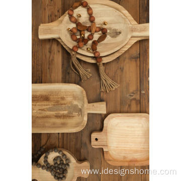 Solid Wood Serving Tray for Living Room/Kitchen